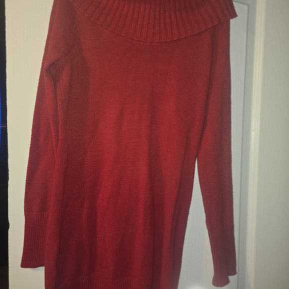 Inc International Concepts Designer Red Ribbon cowl neck - Picture 6 of 11